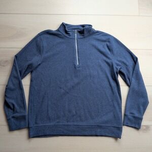 Faherty Legend Sweater Quarter Zip‎ Mens Large Riviera Blue MKC0100-RVB